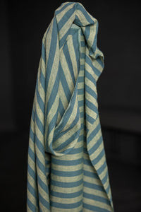 yellow green striped linen