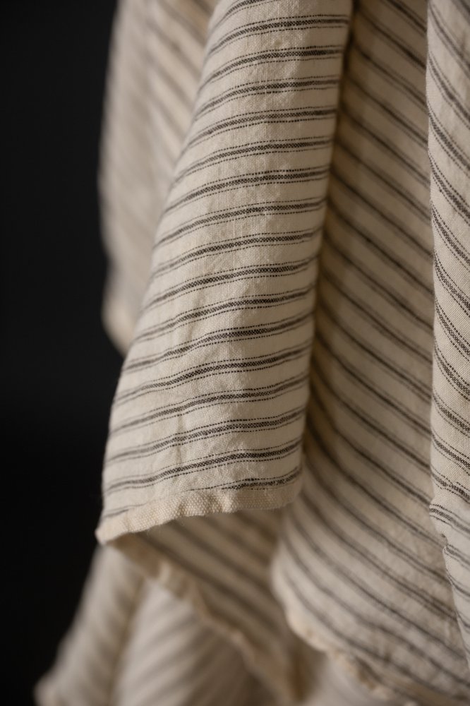 neutral stripe extra wide linen fabric