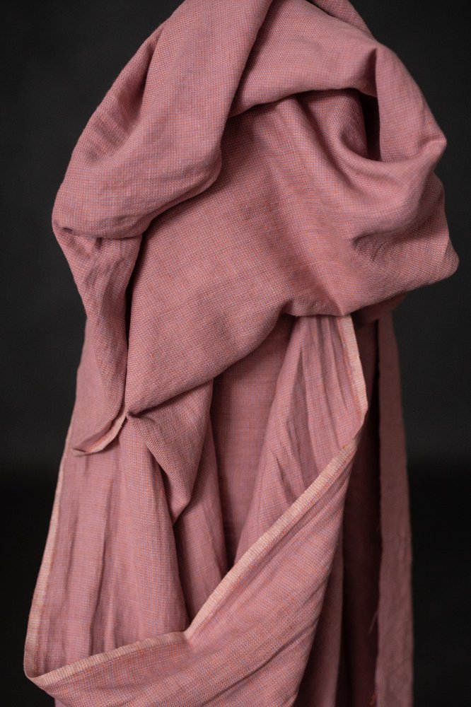 pink purple houndstooth linen