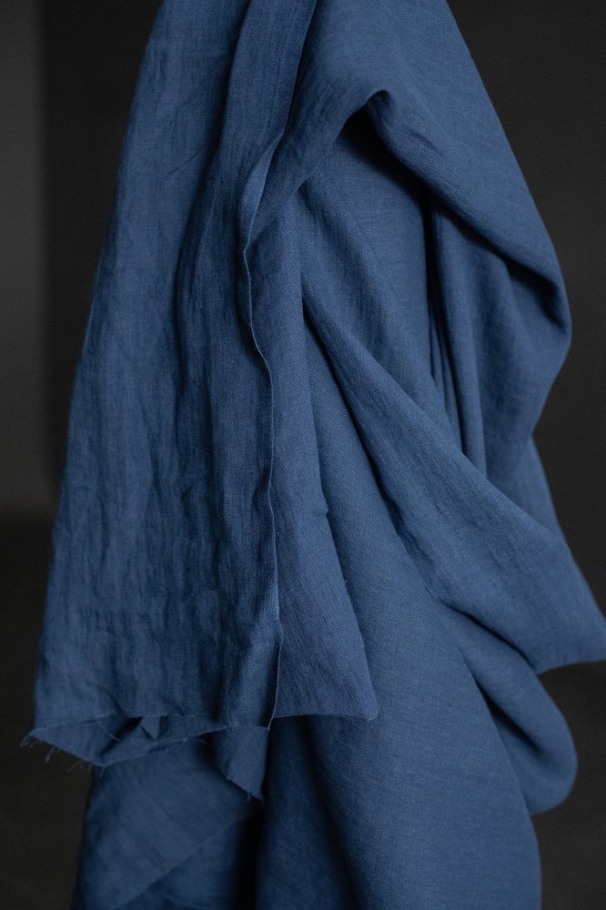 blue navy linen fabric