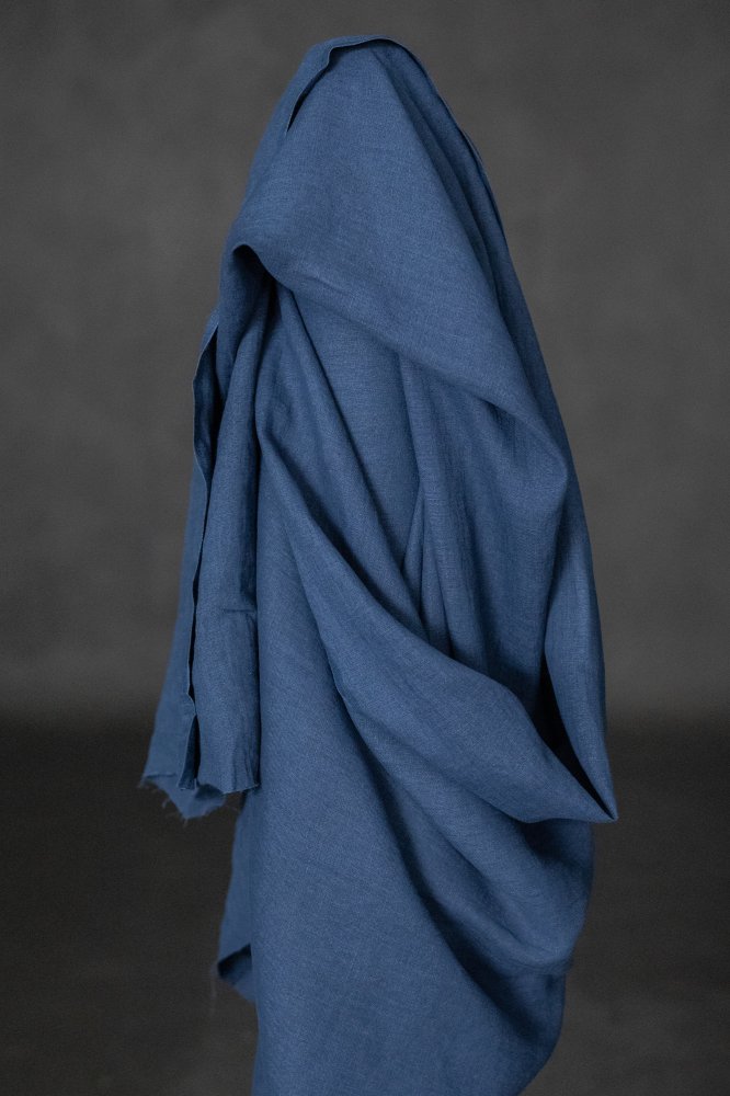 blue navy linen fabric