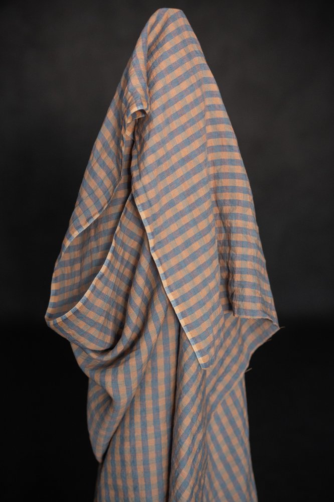 European Laundered Linen Check - Lazy Lupins