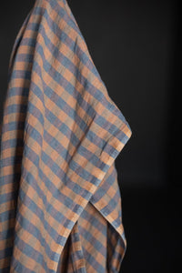 European Laundered Linen Check - Lazy Lupins
