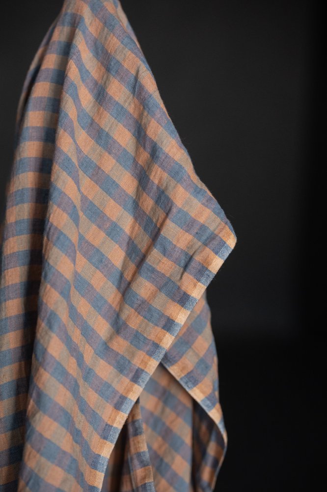 European Laundered Linen Check - Lazy Lupins