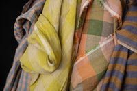 European Laundered Linen Check - Lazy Lupins