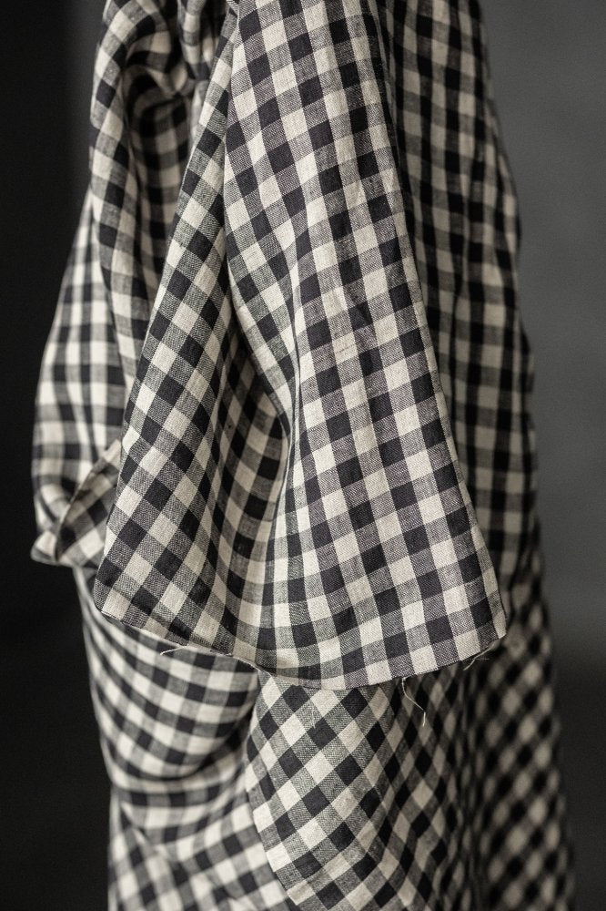 Black and white gingham linen