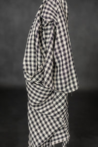 Black and white gingham linen