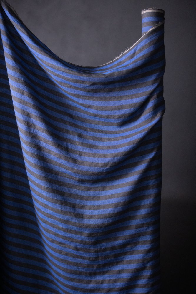 European Laundered Linen Stripe - Moonlit