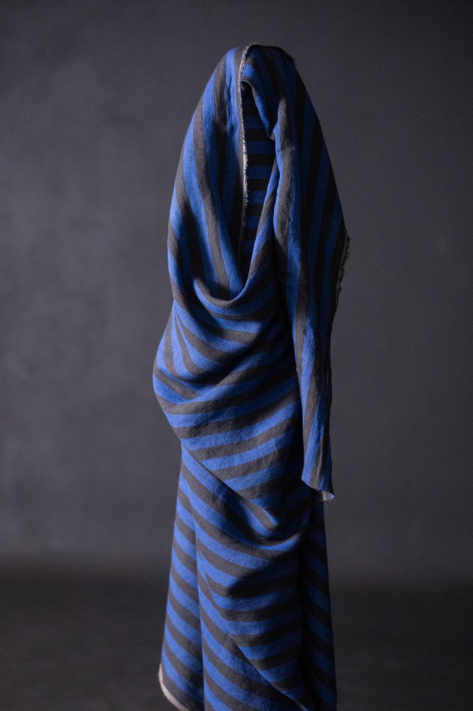 European Laundered Linen Stripe - Moonlit