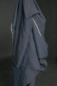 navy brown cross weave fabric linen
