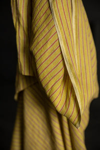 yellow striped linen