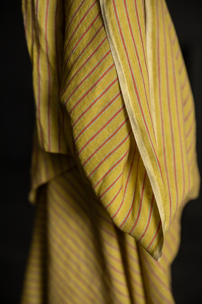 yellow striped linen