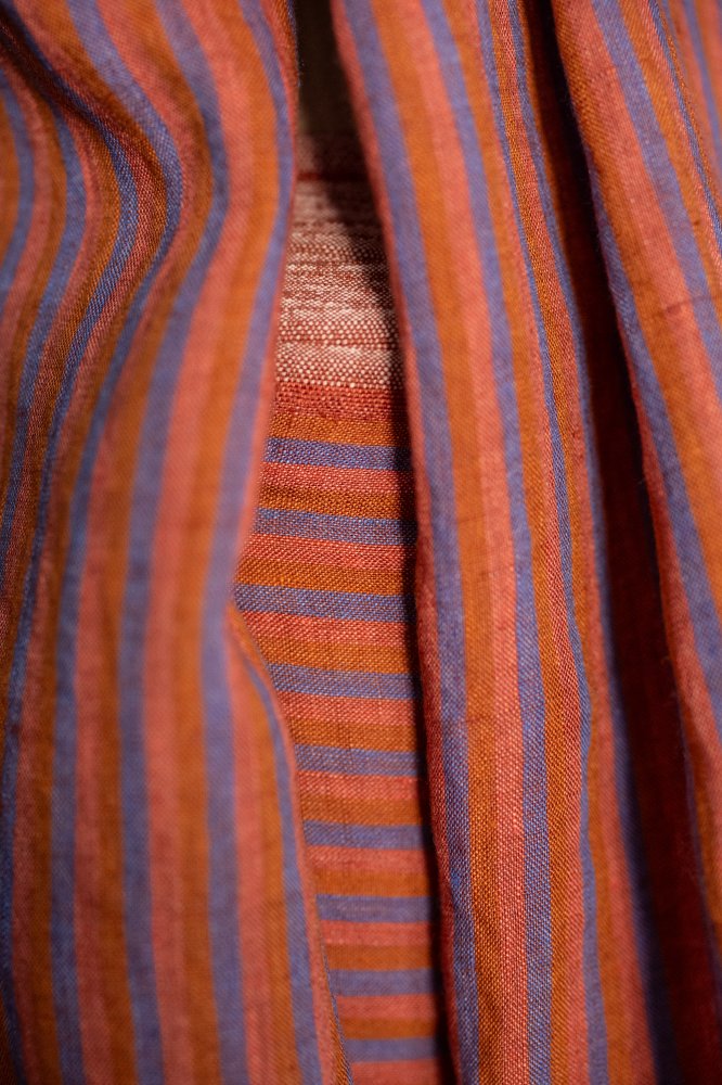 European Laundered Linen Stripe - Poolside