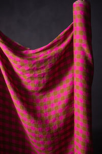 European Laundered Linen Gingham - Rhubarb Toffee