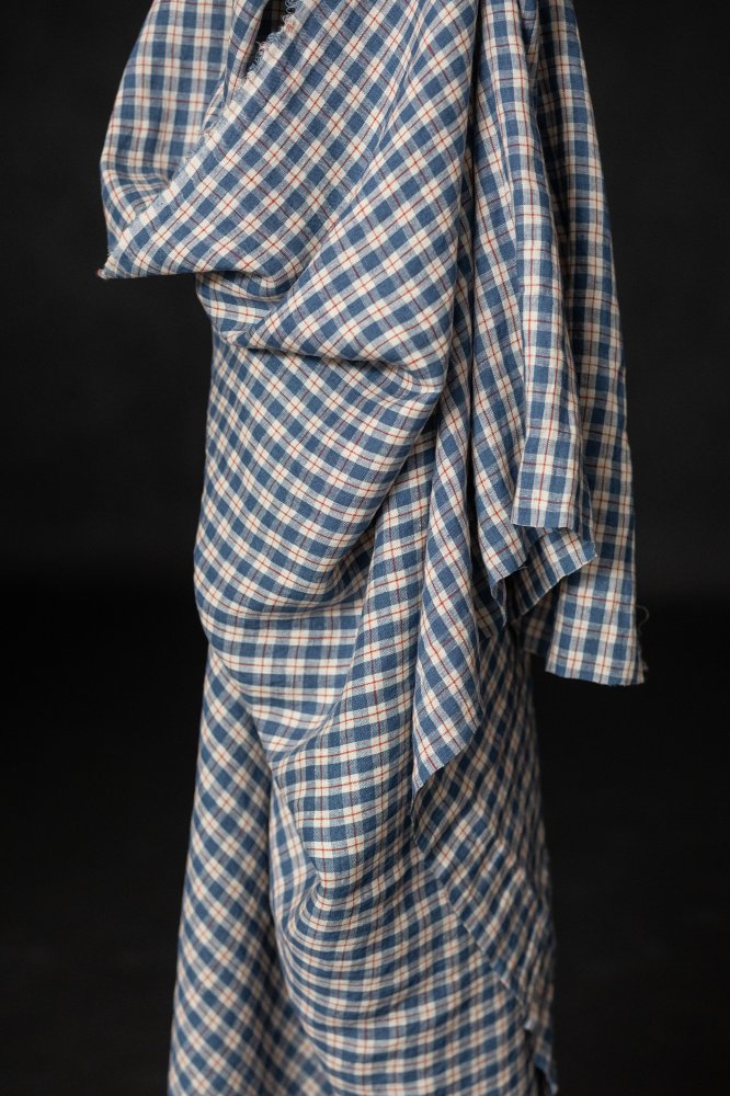 blue gingham linen