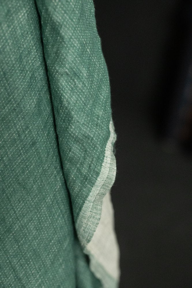 green double gauze linen fabric