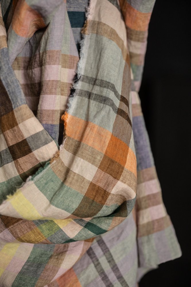 multicolour checked linen