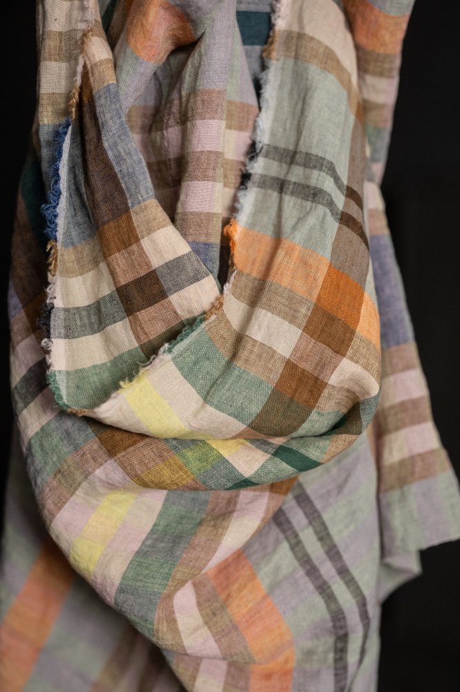 multicolour checked linen