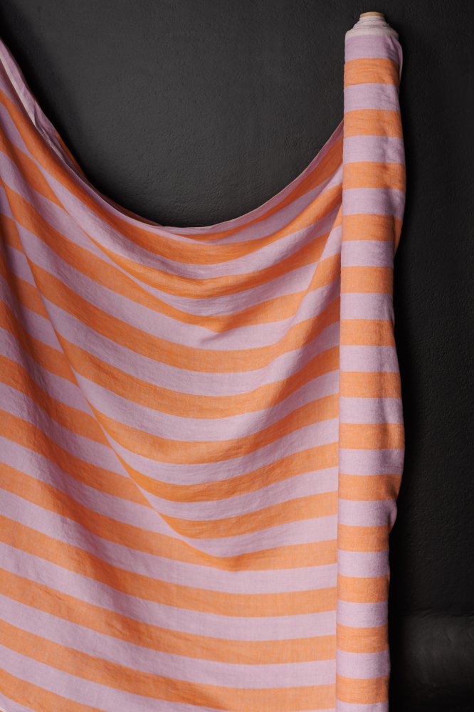 European Laundered Linen - Sugar Cookie Stripe