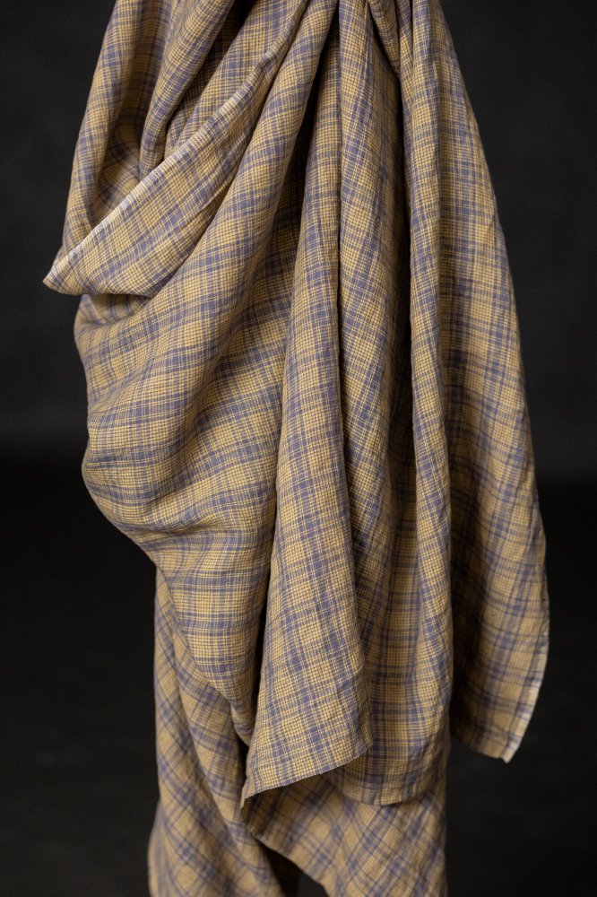 lavender lemon check linen