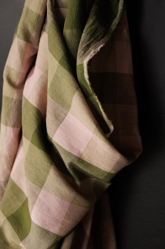 European Laundered Linen/Cotton - Vetiver Check