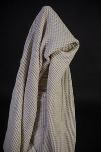 European Linen Waffle - Bone