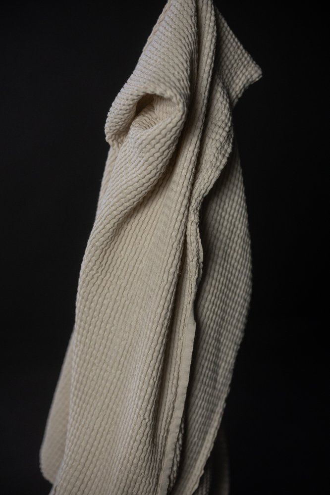 European Linen Waffle - Bone