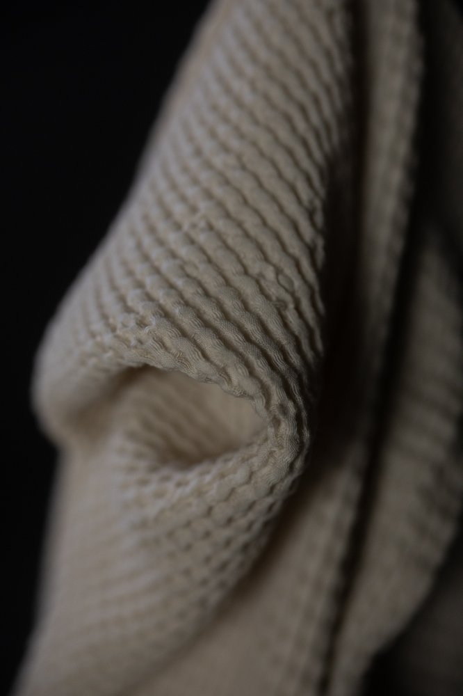 European Linen Waffle - Bone