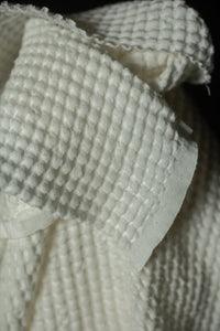 European Linen Waffle - White