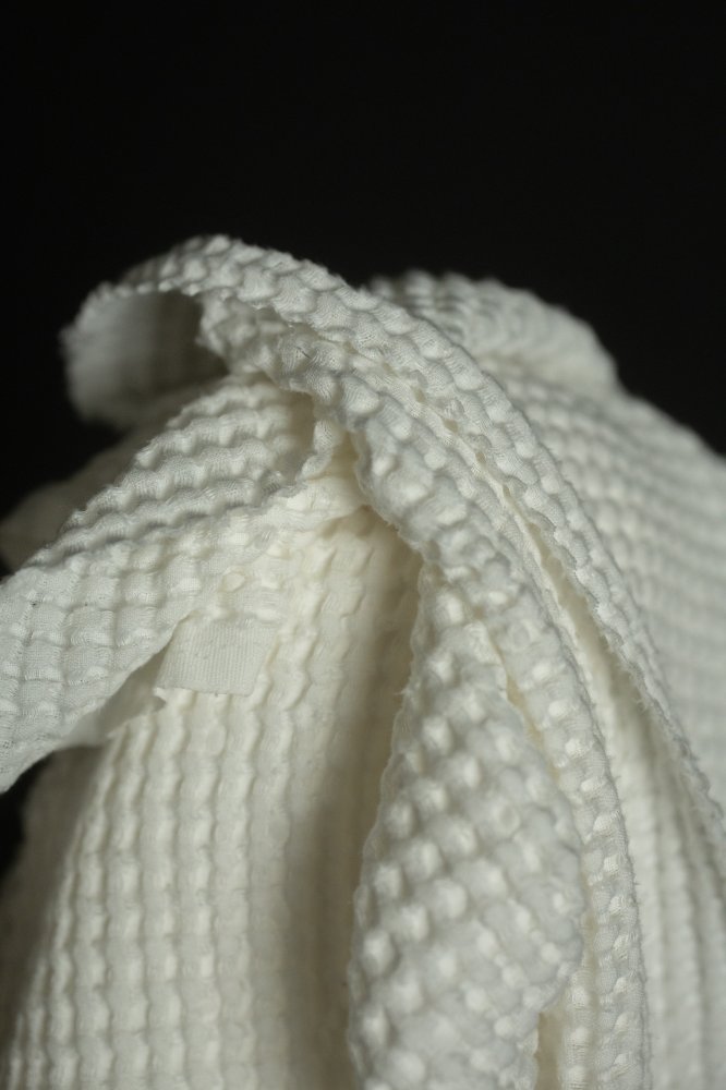 European Linen Waffle - White