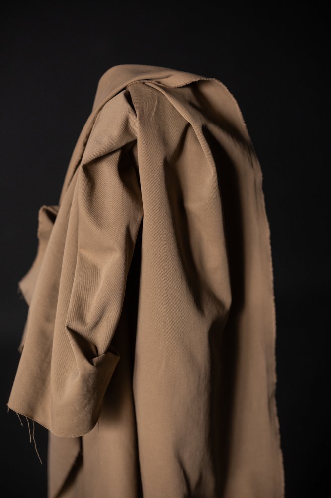 Tan utility organic cotton twill fabric