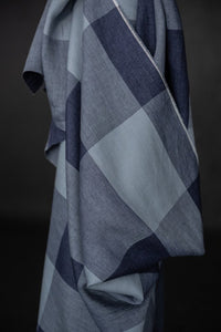 blue checked italian linen