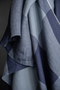 blue checked italian linen