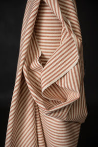 red and white striped recycled cotton upholstery fabric