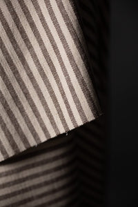 off white and brown heavy weight stripe cotton fabric