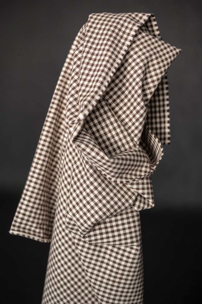 upholstery cotton brown gingham