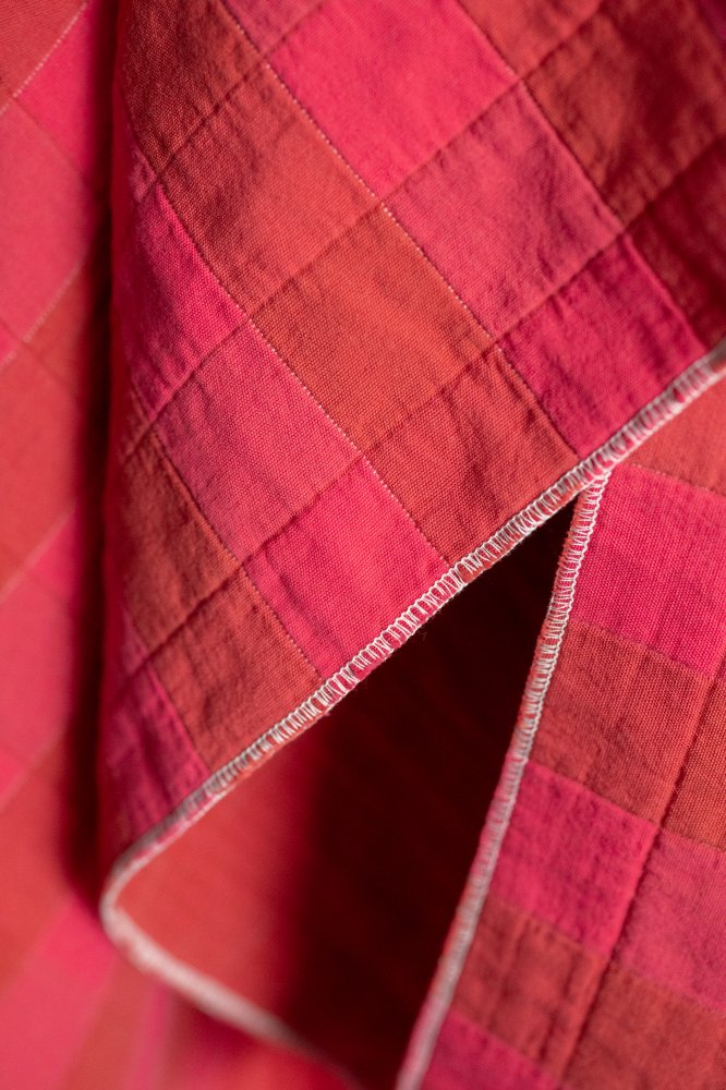 pink red quilted jacquard fabric