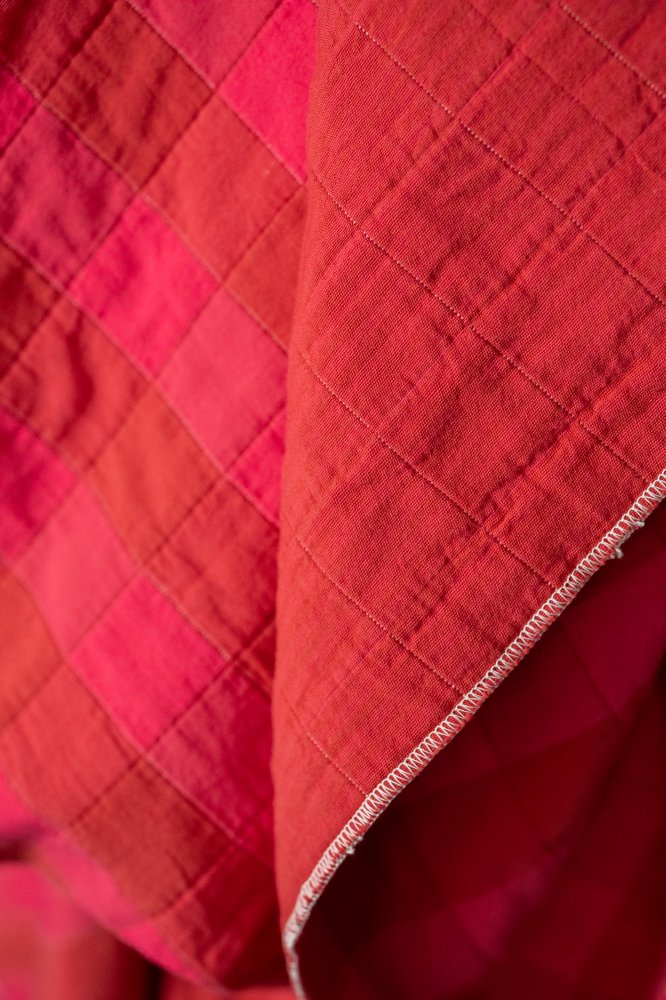pink red quilted jacquard fabric