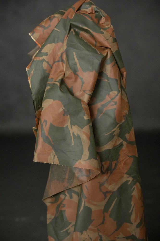 camo cotton oilskin fabric