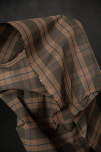 brown tartan oilskin cotton