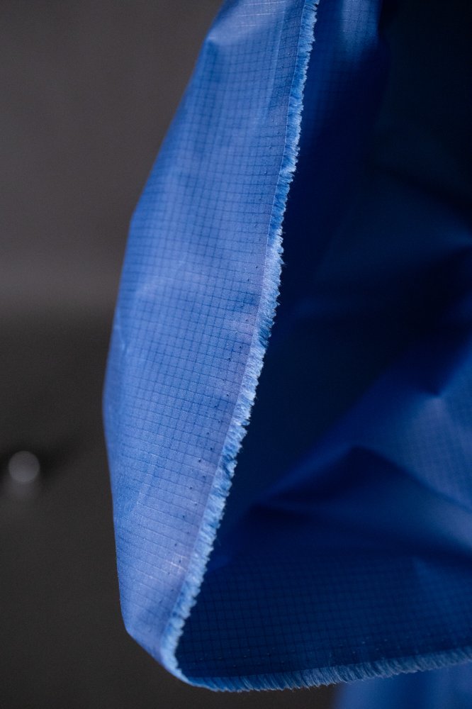 blue wax ripstock oilskin fabric