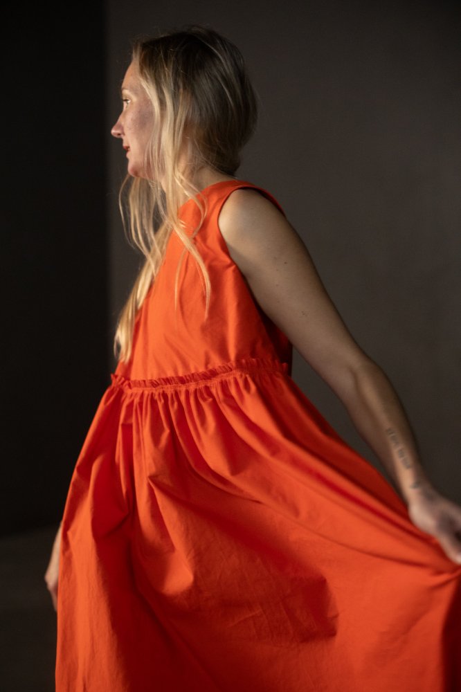 Tumbled Cotton Poplin - Flame