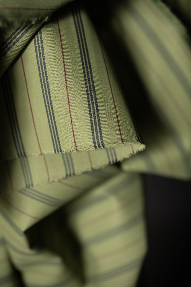 fresh green organic cotton ticking fabric