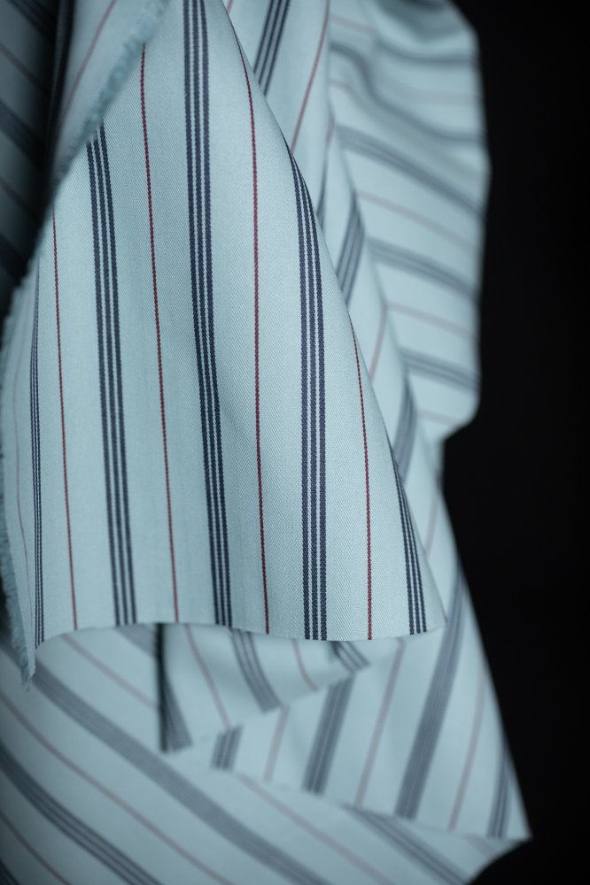 pale blue organic cotton ticking fabric