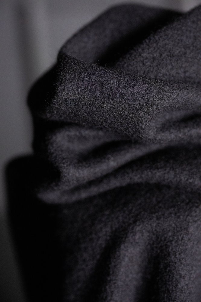 Wool Coating - Textured Black