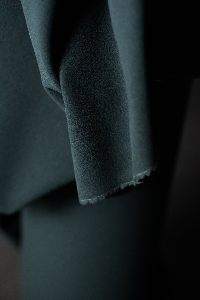 dark teal wool coating fabric