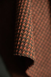 pink green waffle wool fabric