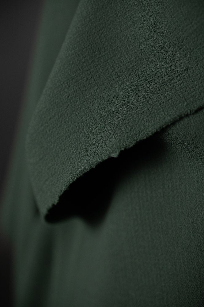 green double wool crepe fabric