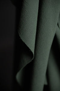 green double wool crepe fabric