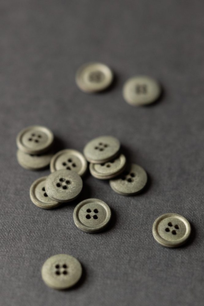 Cotton Button 15mm - Spruce